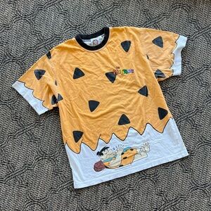Vintage 1993 Hanna Barbera The Flintstones All Over Print T-shirt Size‎ Medium